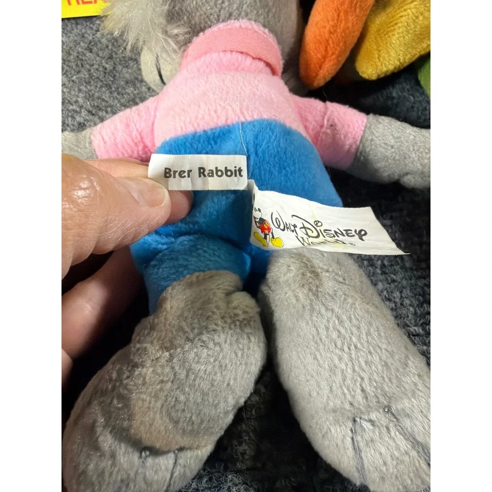 Vintage 1977 Disney Brer Rabbit Tar Baby Book & Plush Set Brer Fox Bear Rare